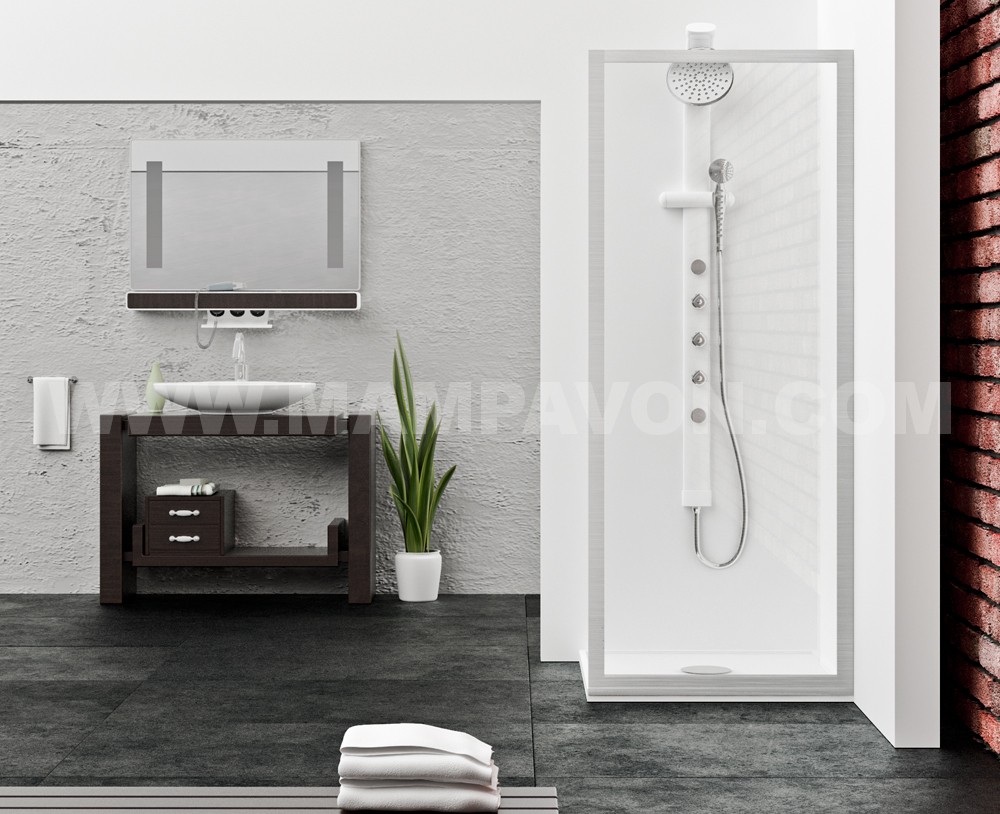 Mampara de bañera de puerta abatible Afrodita black